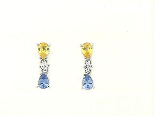 F/C SAPPHIRE  & DIAMOND  EARRING