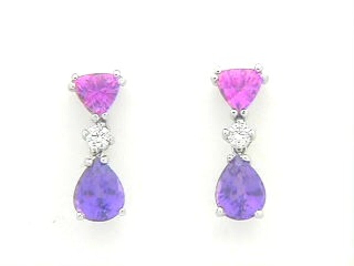 F/C SAPPHIRE  & DIAMOND  EARRING