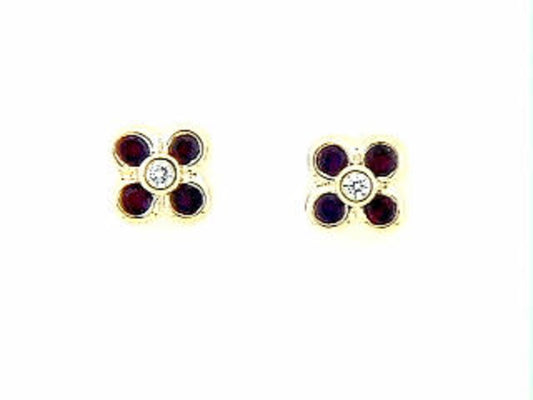 RUBY & DIAMOND EARRING
