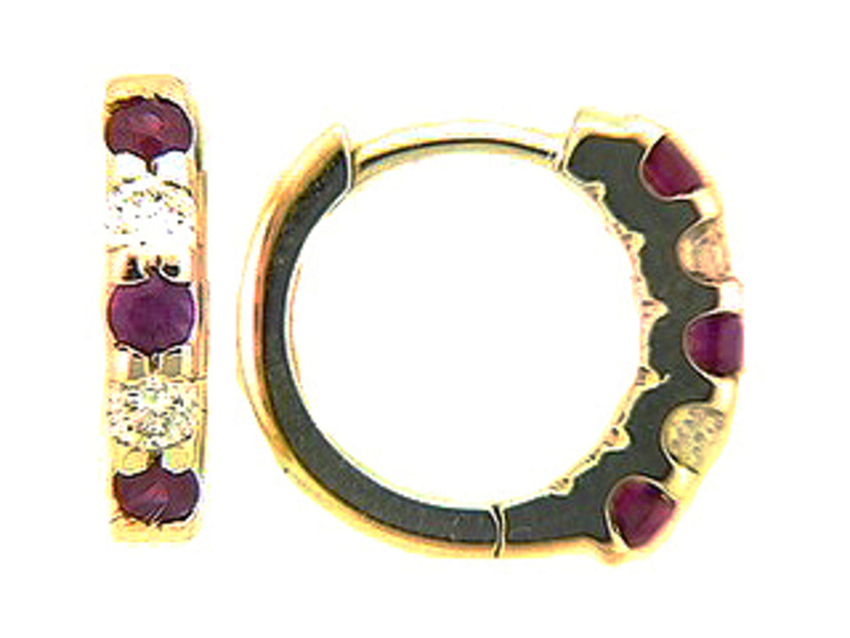 Ruby Diamond Earring