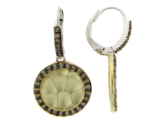 BROWN DIAMOND EARRING, 14KT (N)