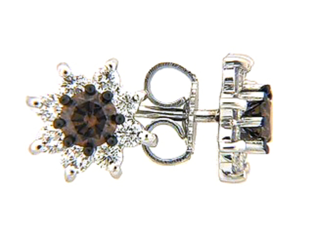 BROWN & WHITE DIAMOND EARRING