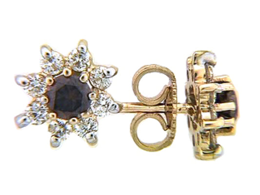 BROWN & WHITE DIAMOND EARRING