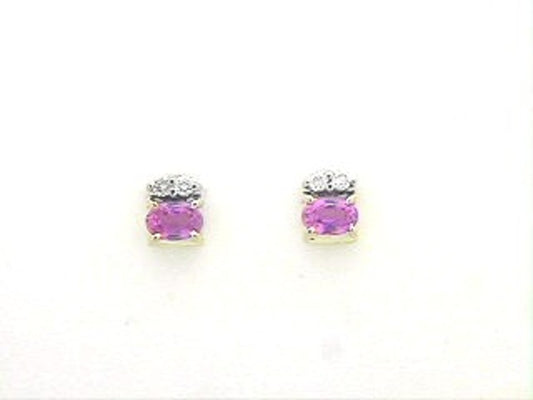 PINK SAPPHIRE & DIAMOND EARRING