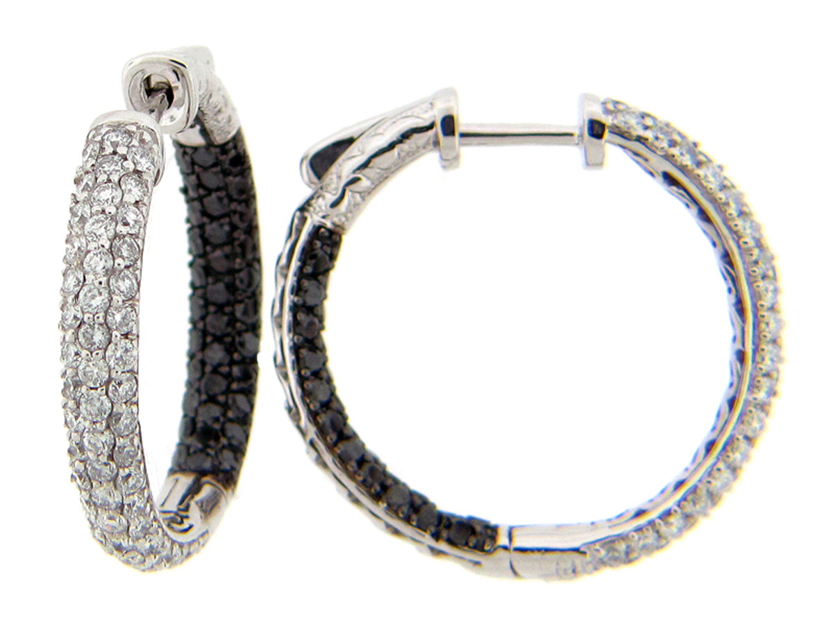 BLACK & WHITE DIAMOND EARRING, 14KW (R/N)