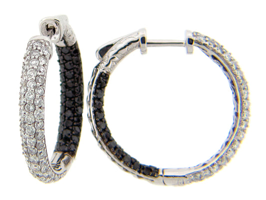 BLACK & WHITE DIAMOND EARRING, 14KW (R/N)
