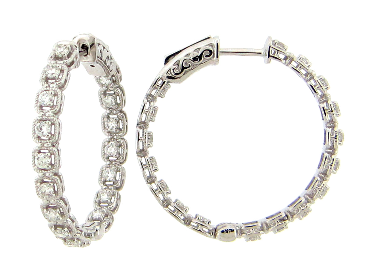 DIAMOND 27MM HOOP EARRING, 14KW (N)