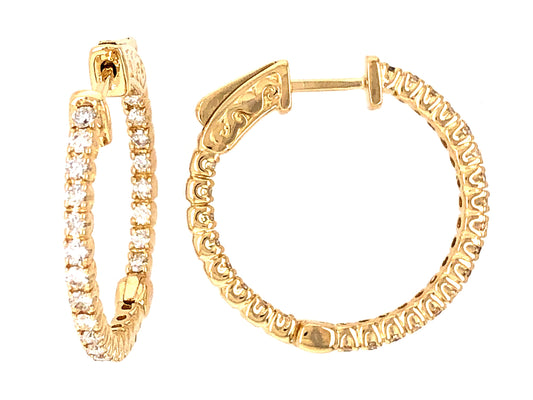 DIAMOND 25MM HOOP EARRING