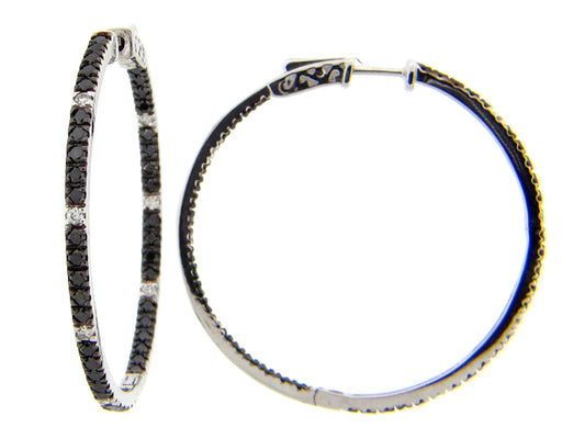 BLACK & WHITE DIAMOND EARRING, 14KW (R/N)