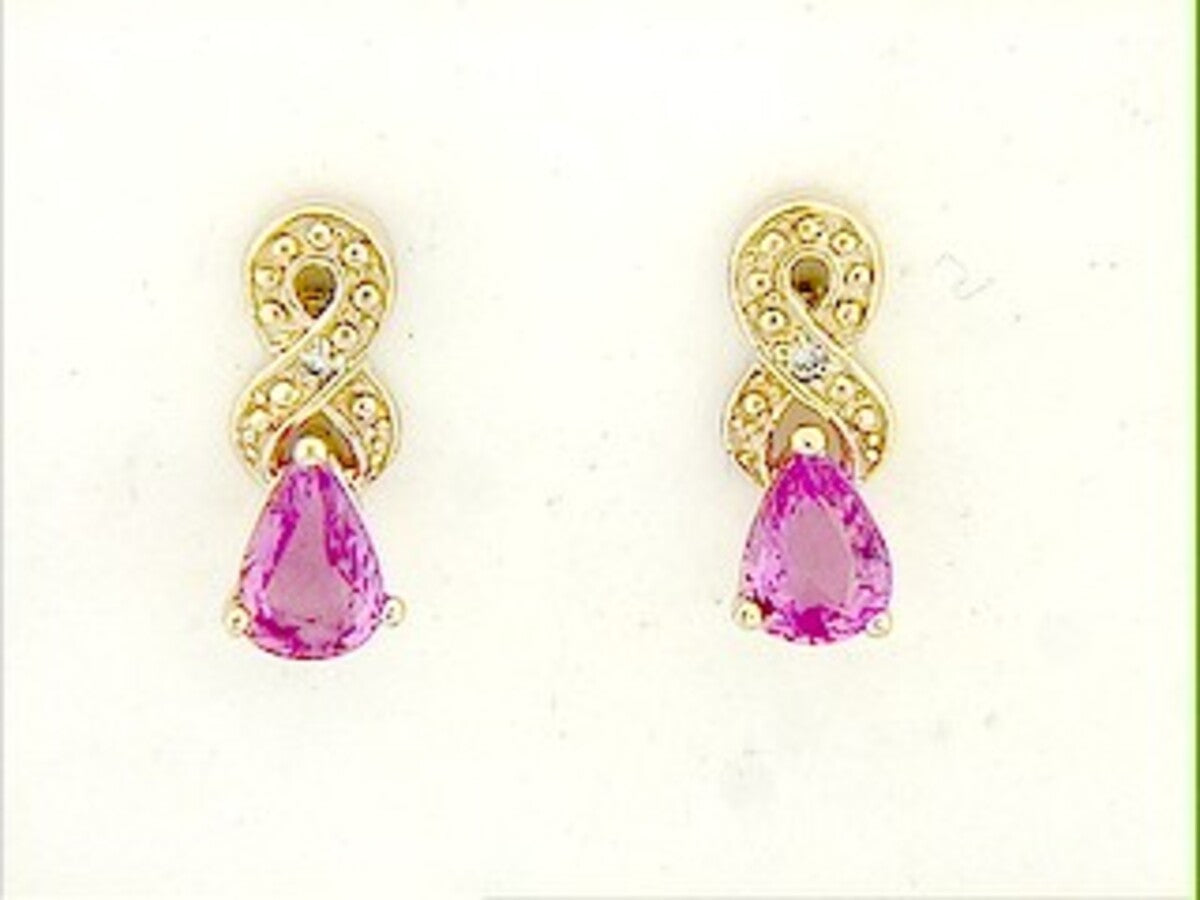 PINK SAPPHIRE & DIAMOND EARRING