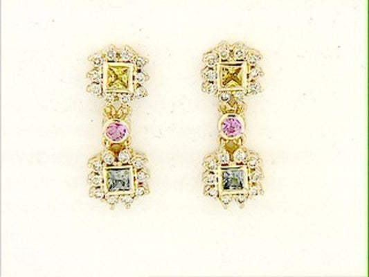 F/C SAPPHIRE & DIAMOND EARRING