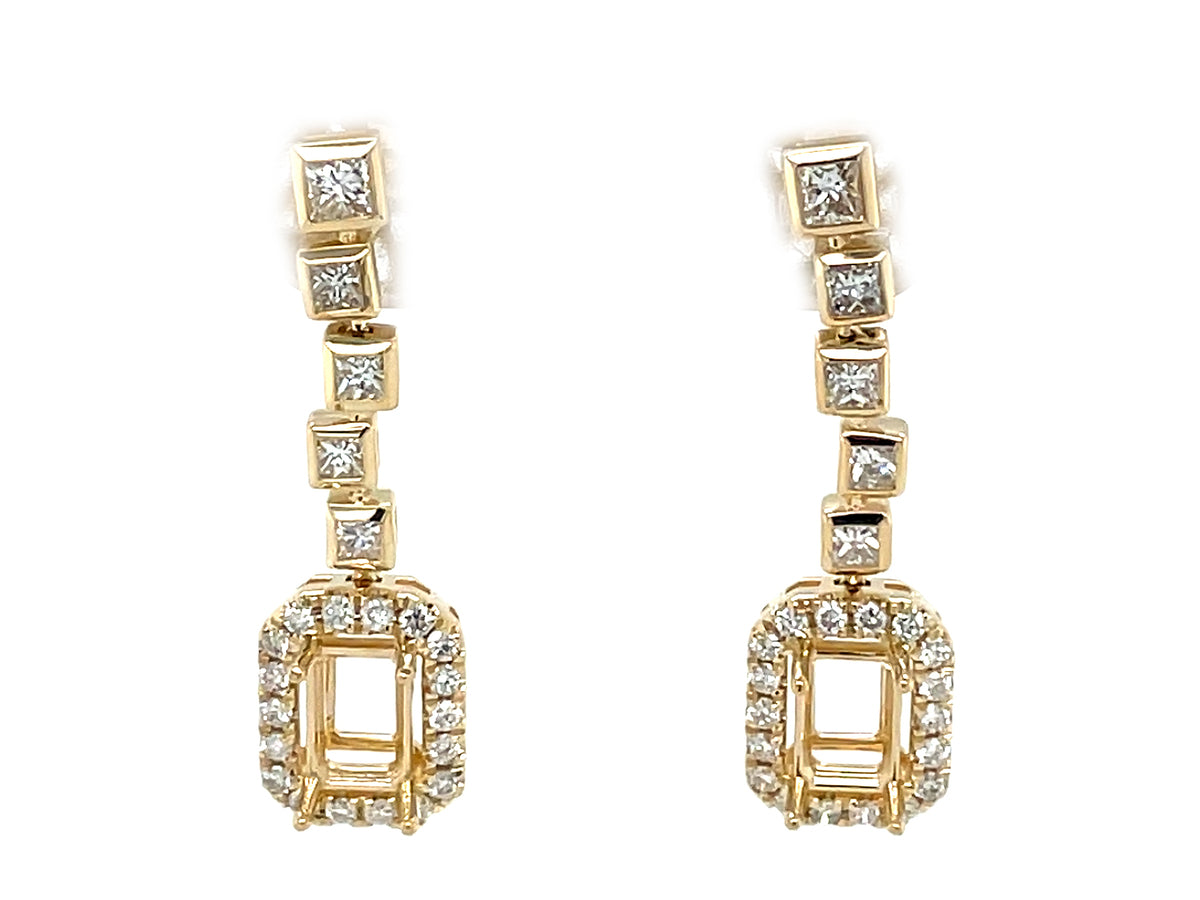 DIAMOND SEMI MOUNT DANGLE EARRING