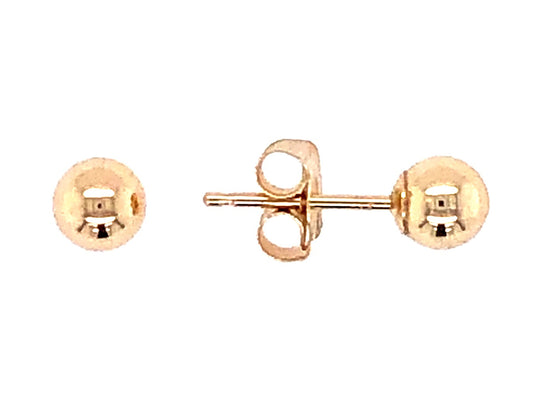 GOLD BALL STUD EARRING, 4 MM