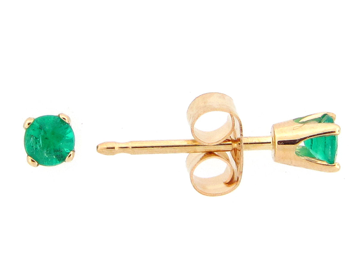 EMERALD STUD EARRING, 14KY (O)