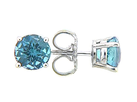 CHB SWISS BLUE TOPAZ STUD EARRING