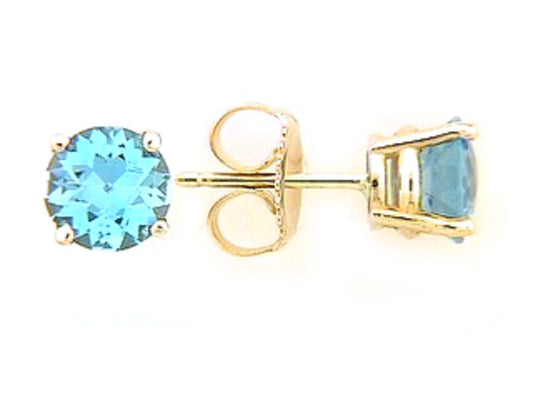 CHB SWISS BLUE TOPAZ STUD EARRING
