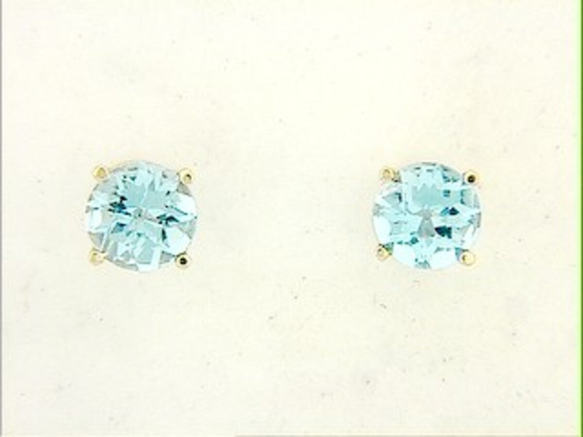 CHB SKY BLUE TOPAZ STUD EARRING