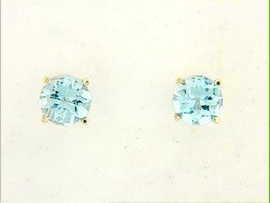 CHB SKY BLUE TOPAZ STUD EARRING