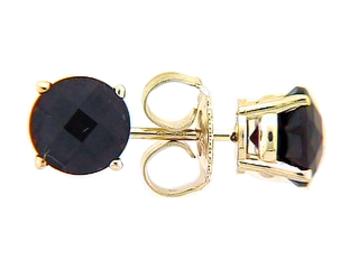 CHB GARNET STUD EARRING, 14KY (N)