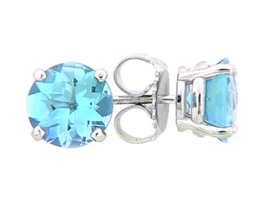 CHB SWISS BLUE TOPAZ STUD EARRING