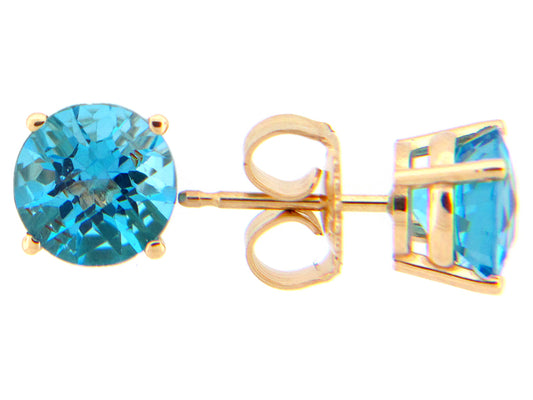 CHB SWISS BLUE TOPAZ STUD EARRING