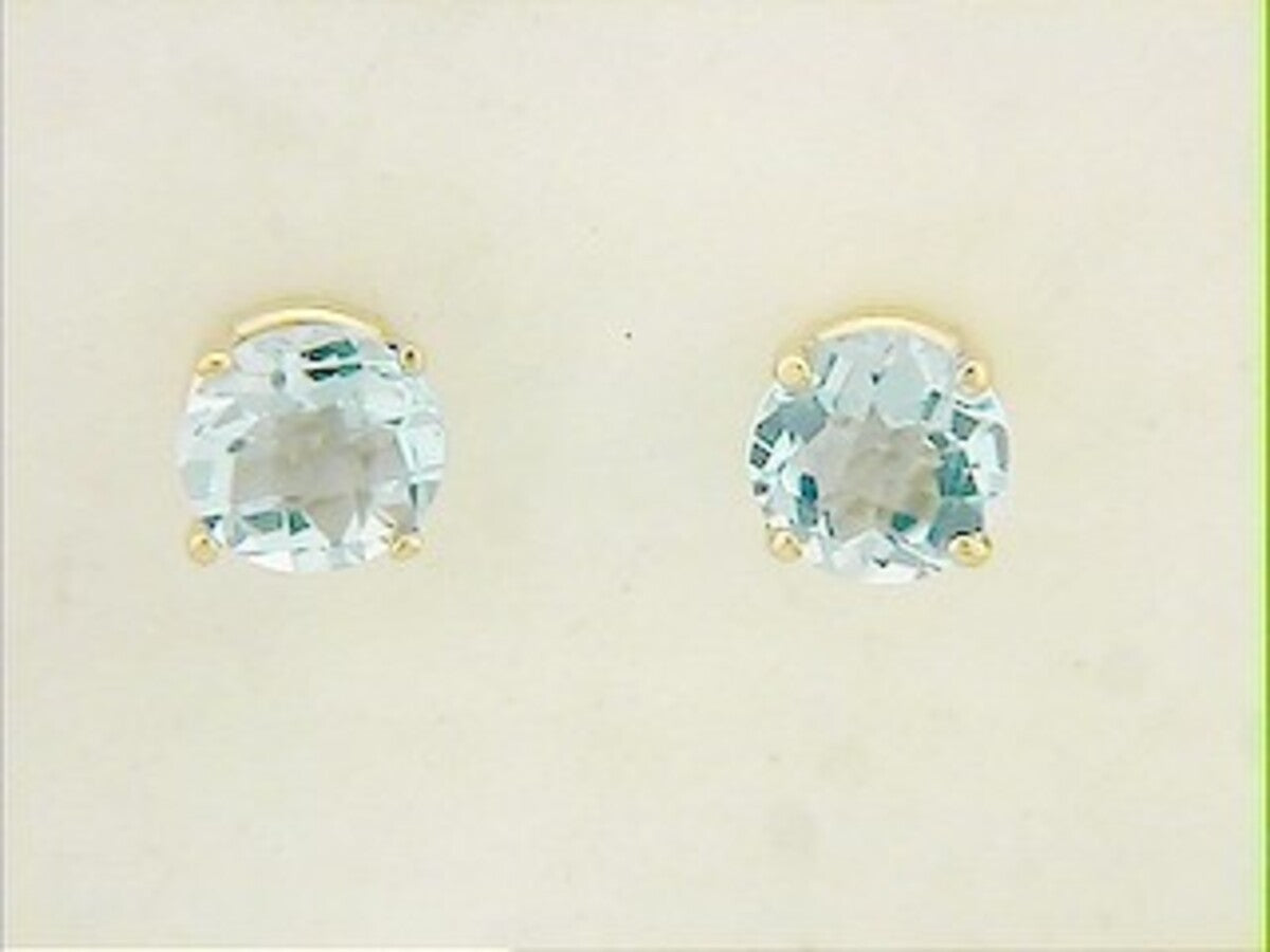 CHB SKY BLUE TOPAZ STUD EARRING