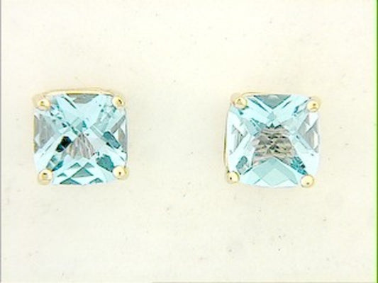 CHB SWISS BLUE TOPAZ STUD EARRING