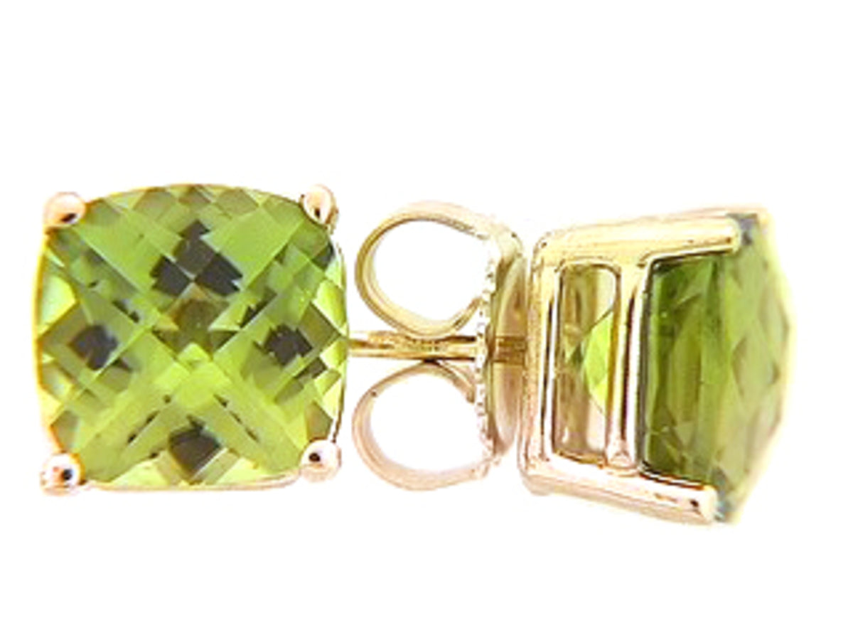 CHB PERIDOT STUD EARRING, 14KY (N)