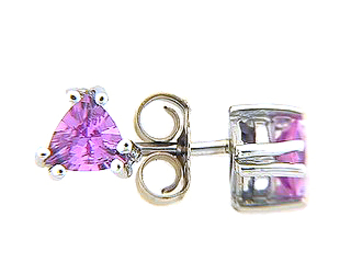PINK SAPPHIRE STUD EARRING