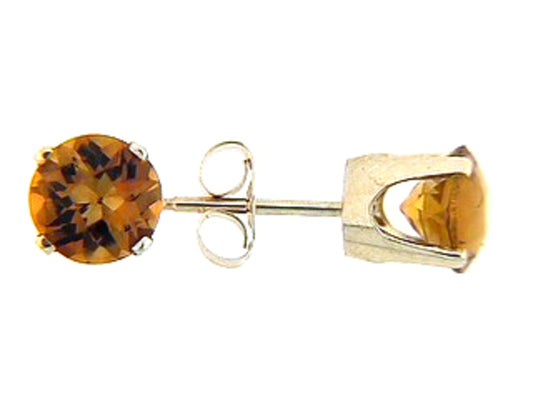 CITRINE STUD EARRING