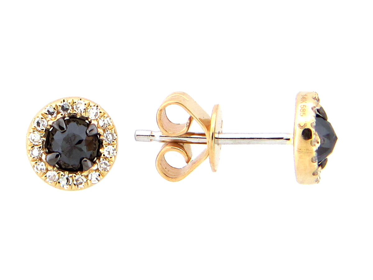 ROSE CUT DIAMOND STUD EARRING