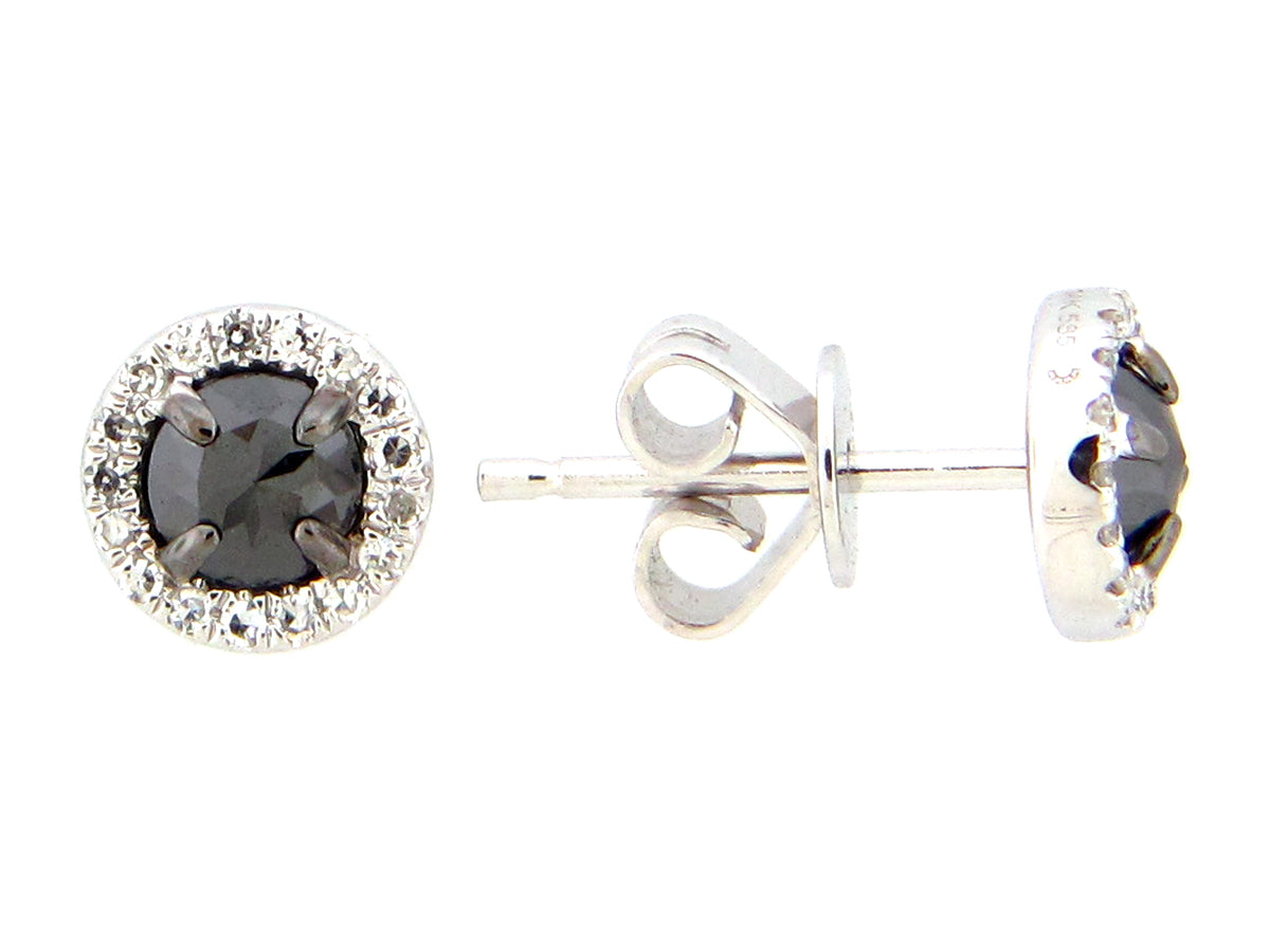ROSE CUT DIAMOND STUD EARRING