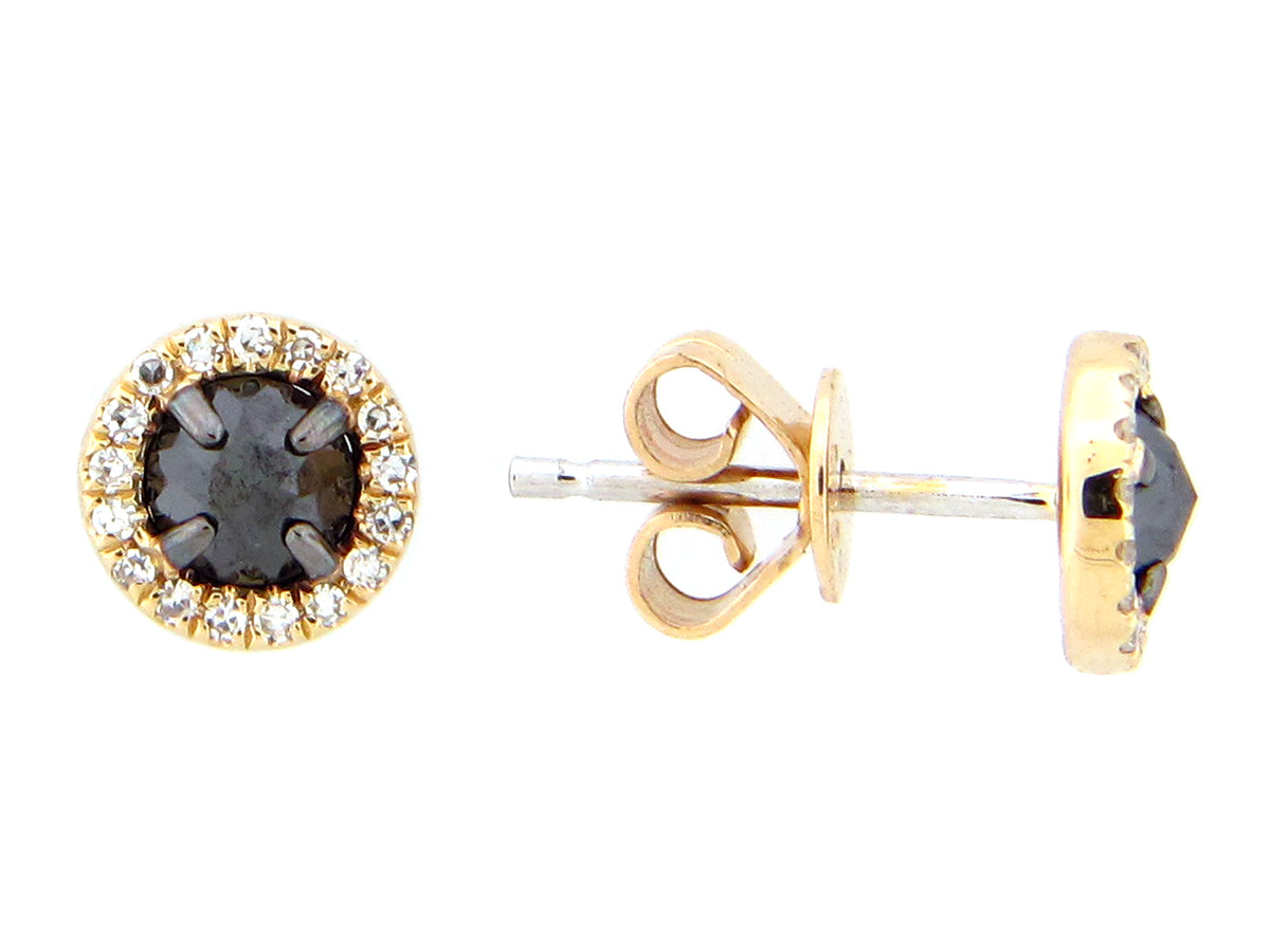 ROSE CUT DIAMOND STUD EARRING