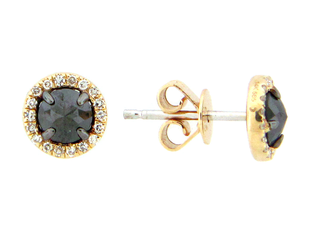 ROSE CUT DIAMOND STUD EARRING