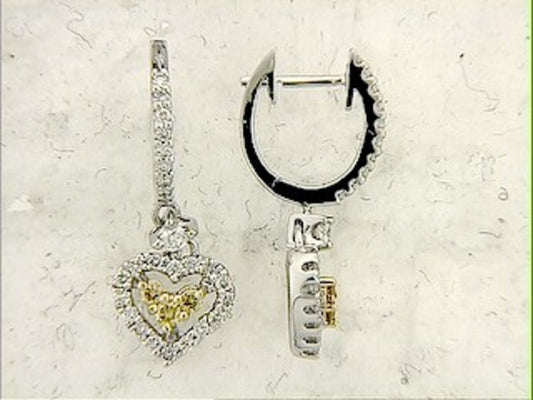 YELLOW DIAMOND & DIAMOND EARRING