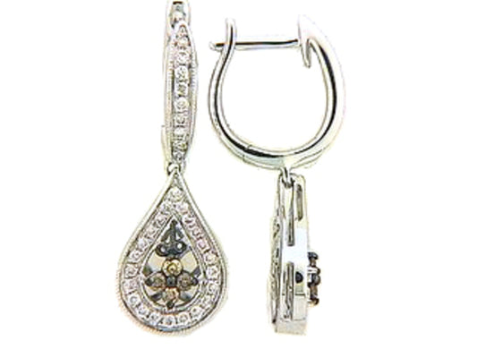BROWN & WHITE DIAMOND EARRING