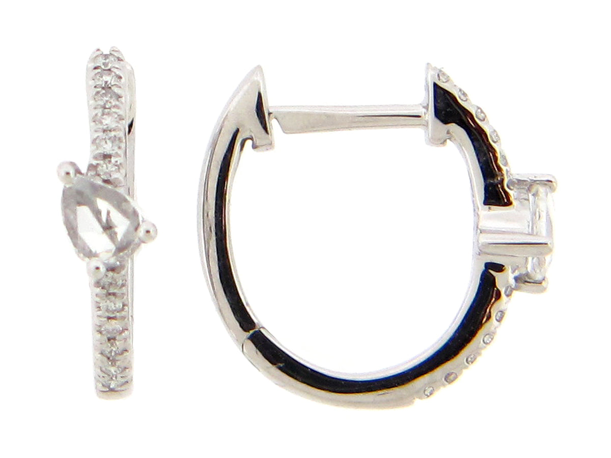 DIAMOND PEAR HOOP EARRING