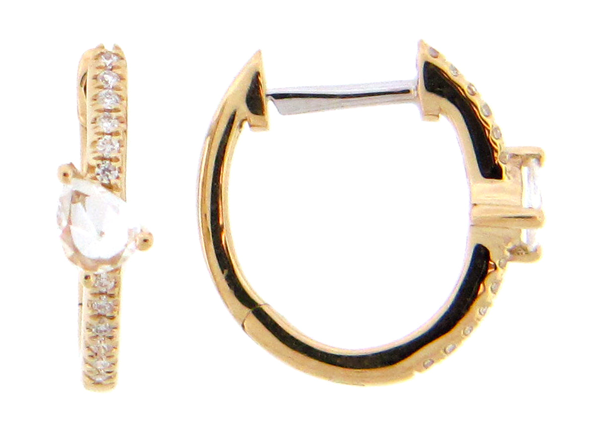 DIAMOND PEAR HOOP EARRING