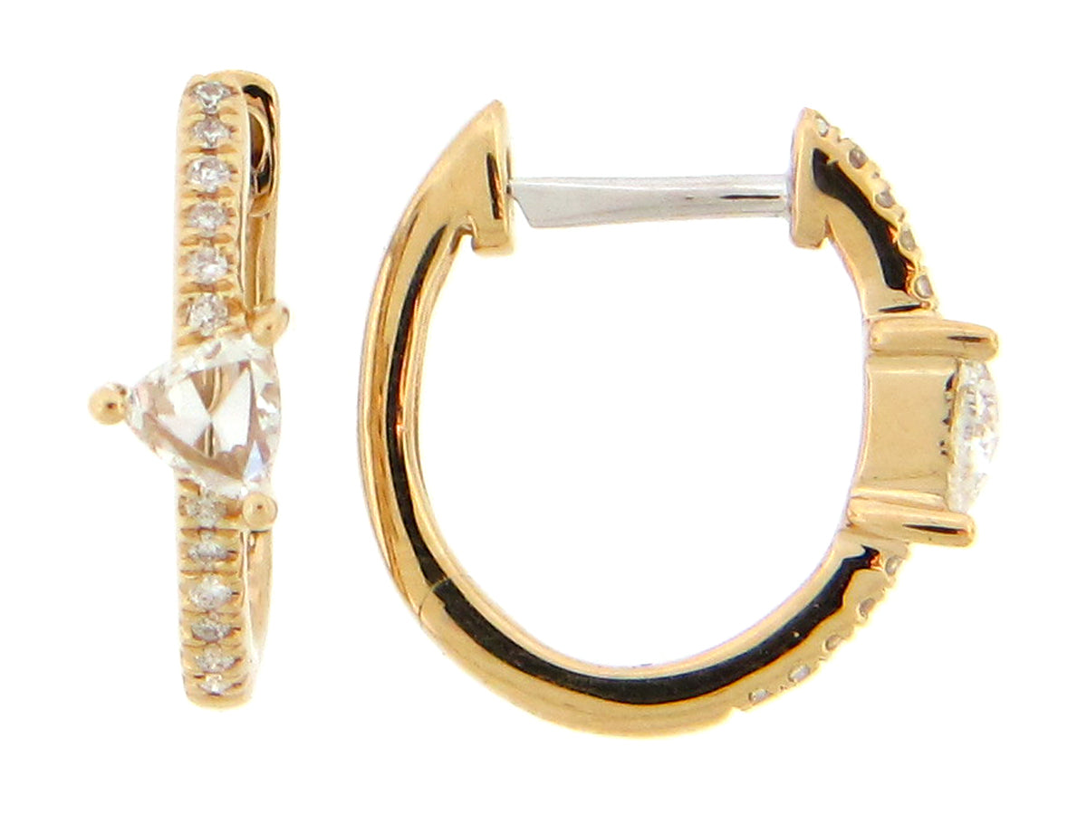 DIAMOND TRIANGLE HOOP EARRING