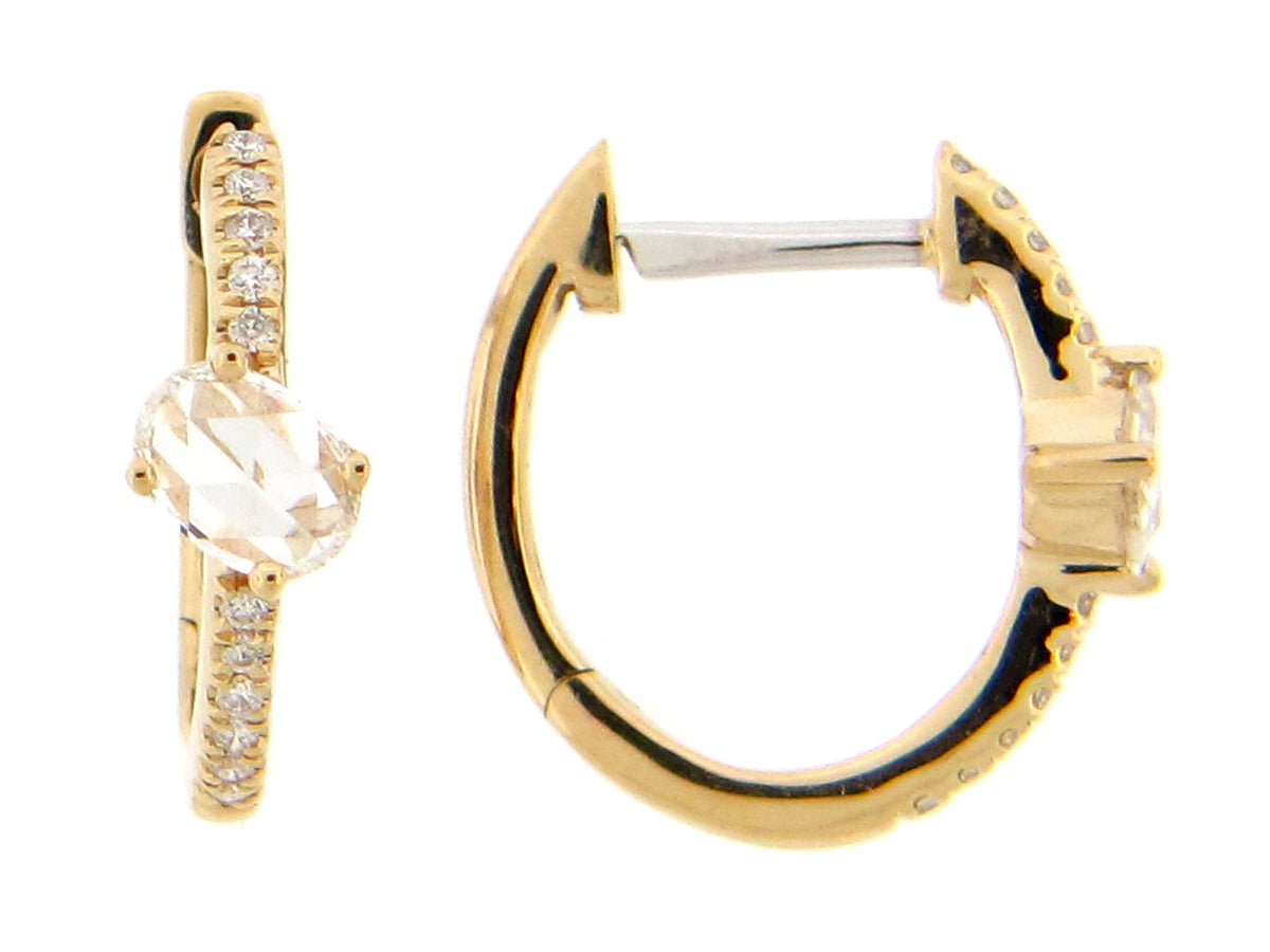 DIAMOND OVAL HOOP EARRING