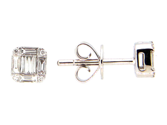 DIAMOND BAGUETTE CLUSTER STUD EARRING