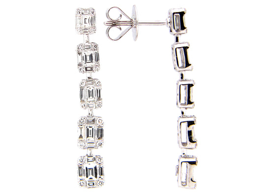 DIAMOND EARRING, 18KW (N)