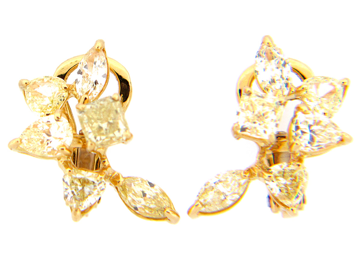 YELLOW DIAMOND EARRING, 18KY (N)