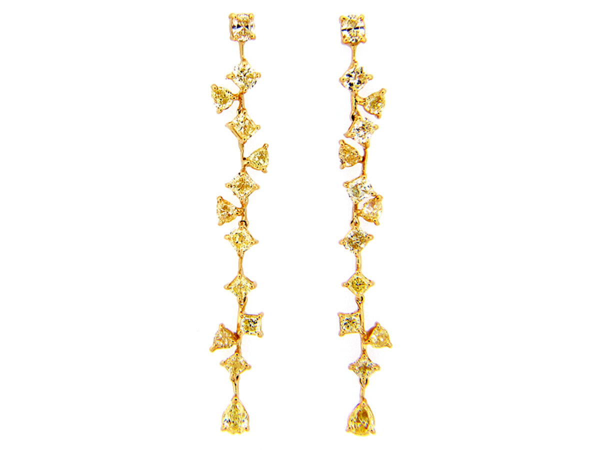 YELLOW DIAMOND EARRING, 18KY (N)