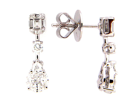 DIAMOND EARRING, 18KW (N)