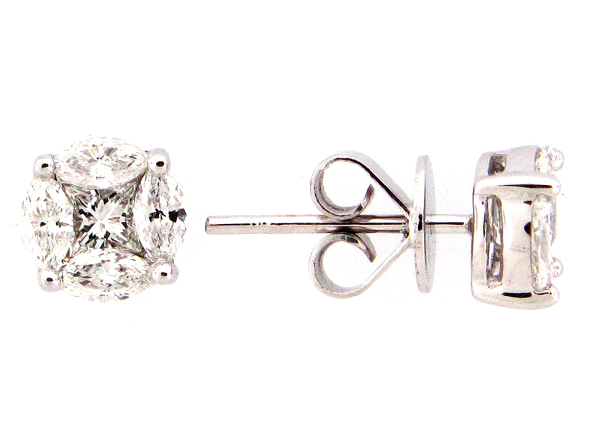 DIAMOND EARRINGS,14KW (N)