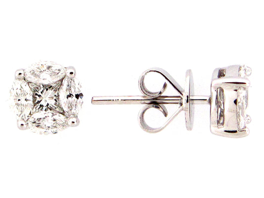 DIAMOND EARRINGS,14KW (N)