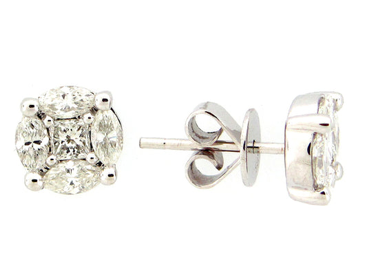 DIAMOND EARRINGS, 14KW (N)