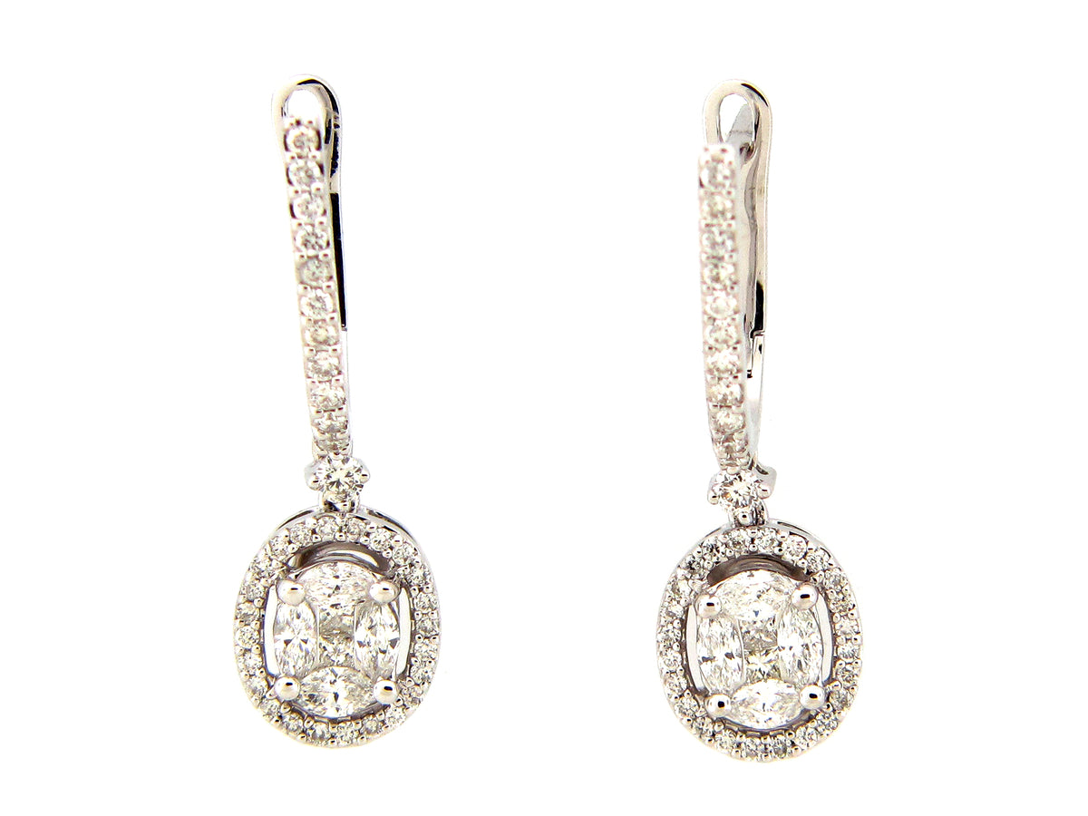 DIAMOND OVAL EARRING, 14KW (N)