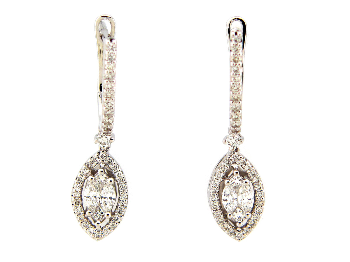 DIAMOND MARQUIS EARRING, 14KW (N)